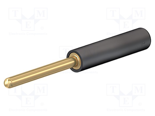 LABORATORY CONNECTOR: 2MM BANANA - ADAPTER - MUSTA - GOLD-PLATED - Banaaniliittimet 2mm - MLA2-21 - 1