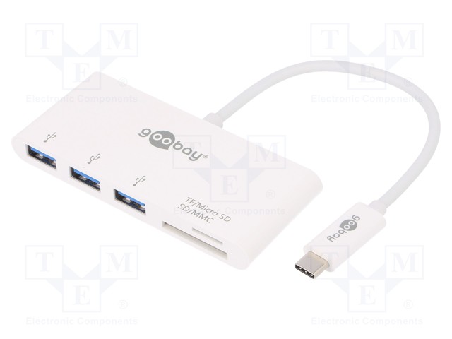 ADAPTERI - USB 3.0 - 0,15M - VALKOINEN - LIITTIMEN VÄRI: VALKOINEN - USB kaapelit ja adapterit - USB.C-ADAP-01 - 1