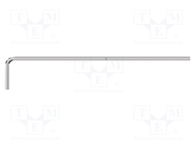 WRENCH: HEX KEY - HEX PLUS - HEX 2MM - OVERALL LEN: 100MM - STEEL - LONG - Kuusiokolo- ja TORX avaimet - WERA.05021605001 - 1