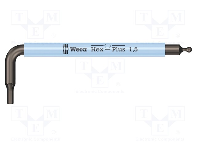 AVAIN - HEX-PLUS KUUSIOKOLOAVAIN,PYÖRISTETTY - HEX 1,5MM - TERÄS - Kuusiokolo- ja TORX avaimet - WERA.05022678001 - 1