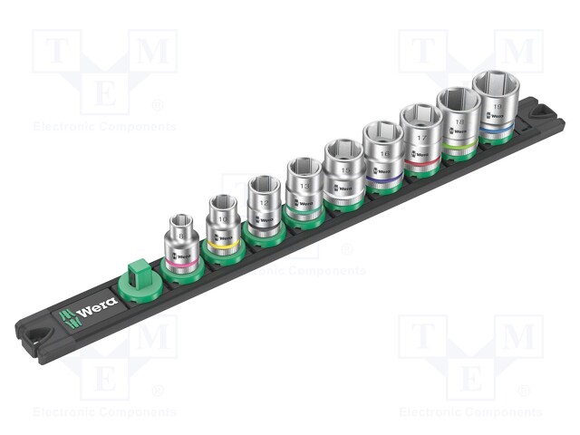AVAINSETTI - 6-KULMA,HYLSY-KIINNITYS: 3/8" - 29MM - 9KPL - Hylsyavainsarjat - WERA.05005430001 - 1