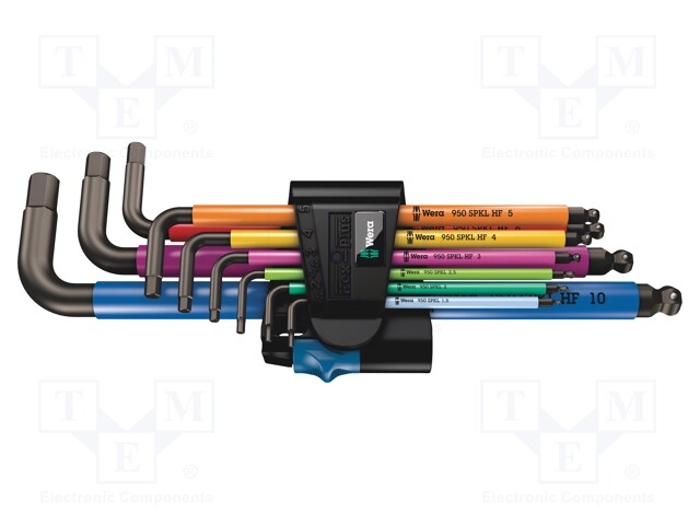 WRENCH: HEX KEY-SET - HEX PLUS,SPHERICAL - WITH HOLDING FUNCTION - Kuusiokolo- ja TORX avaimet - WERA.05022210001 - 1