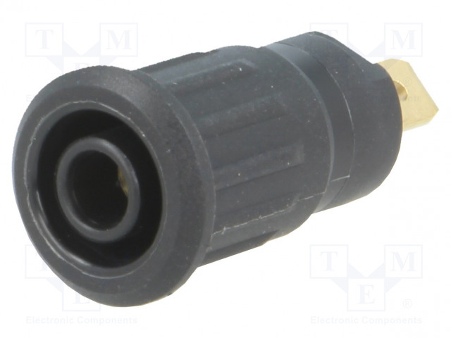 LABORATORY CONNECTOR: 4MM BANANA - SOCKET - 1KV - 24A - MUSTA - 12.2MM - Banaanijatkoliittimet - SEB4-F-21 - 1