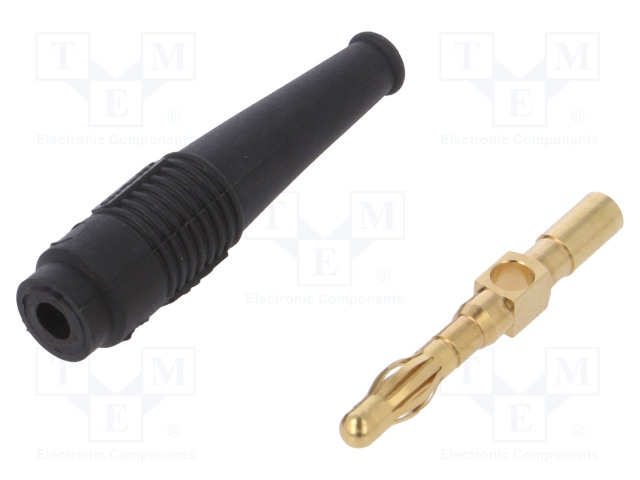 BANAANILIITIN 4MM - PISTOKE - 32A - MUSTA - ERISTÄMÄTÖN - 2,5MM2 - 69MM - Banaaniliittimet 4mm - L-41A-21 - 1