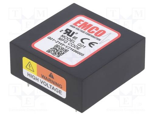 DC/DC MUUNNIN - 1,5W - TULOJÄNNITE 12VDC - LÄHTÖJÄNNITE 0÷100VDC - ILÄH: 15MA - THT - G - DC/DC muuntimet - G01 - 1