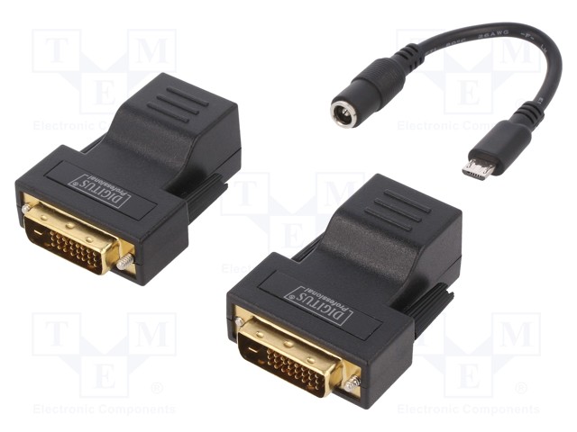 DVI JAKAJA - DVI-D (24+1) PISTOKE,RJ45-PISTORASIA - 1920X1200PX - HDMI, DVI, DisplayPort johdot - DS-54101 - 1