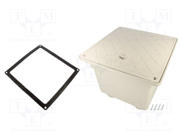 ENCLOSURE: GROUND DRAIN - X: 283MM - Y: 283MM - Z: 235MM - IP55 - Kytkentärasiat - PW-R.8171 - 1