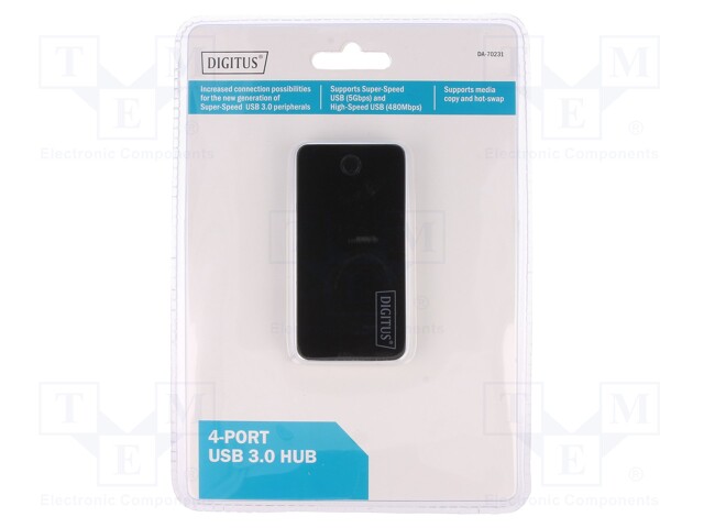 USB HUB - DC,USB A-PISTORASIA X4,USB B MICRO RASIA - USB 3.0 - Tietokonetarvikkeet - muut - DA-70231 - 1