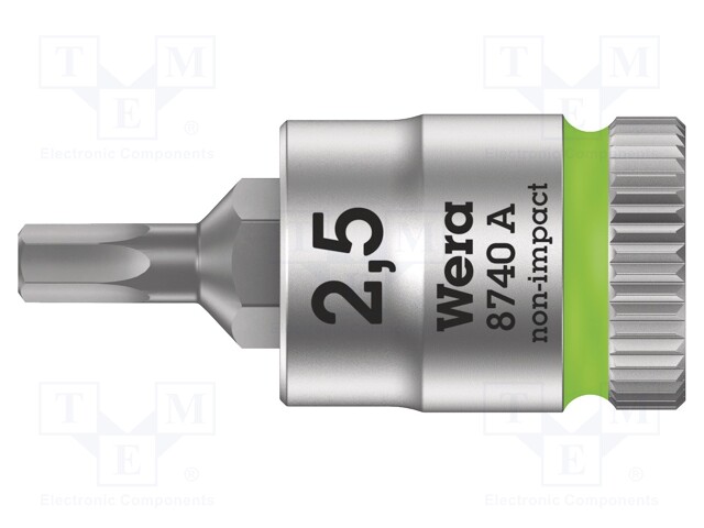 HYLSY - HEX-PLUS KUUSIOKOLOAVAIN,HYLSY-HEX 2,5MM - 1/4" - ZYKLOP - Hylsyavaimet - WERA.05003331001 - 1