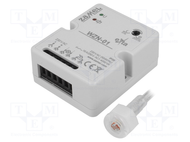 HÄMÄRÄKYTKIN - RAPPAUKSEN PÄÄLLE - 230VAC - SPST - IP20 - WZN - -20÷45°C - Rakennusautomatiikka - WZN-01S1 - 1