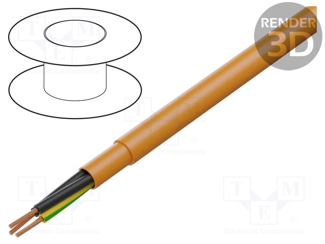 JOHTO - PUR-ORANGE-JZ - 3G1MM2 - SUOJAAMATON - 300V,500V - CU - LANKA - Suojaamattomat moninapakaapelit - PUR-JZ-3G1 - 1
