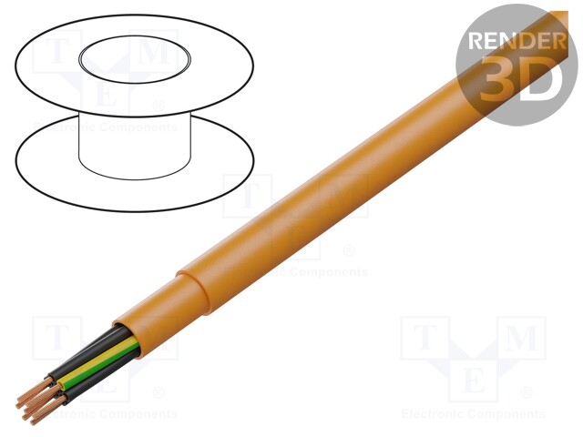 JOHTO - PUR-ORANGE-JZ - 7G1MM2 - SUOJAAMATON - 300V,500V - CU - LANKA - Suojaamattomat moninapakaapelit - PUR-JZ-7G1 - 1