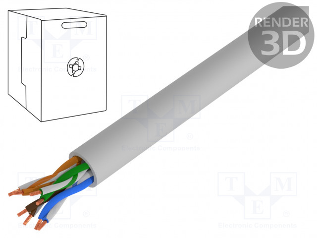 JOHTO - U/UTP - 4X2X24AWG - 5E - RAUTACU - PVC - HARMAA - ATK-kaapelit - DK-1511-V-305-1 - 1