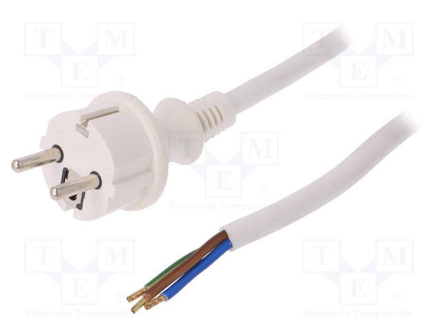 KAAPELI - 3X2,5MM2 - CEE 7/7 (E/F) PISTOKE,JOHDOT - PVC - 2M - 16A - Tietokone- ja  laitejohdot - W-98391 - 1