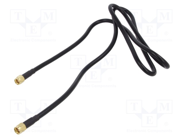 KAAPELI - 1M - SMA UROS,MOLEMMIN PUOLIN - MUSTA - SUORA - 50OHM - Antennijohdot - SMA-MMOTK1 - 1
