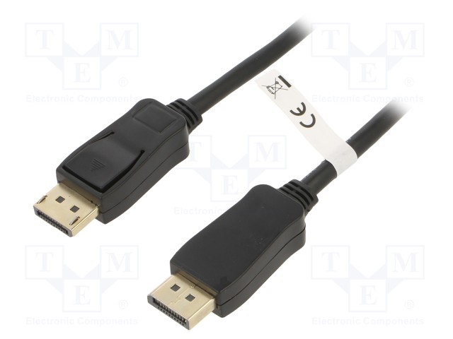 KAAPELI - DISPLAYPORT-PISTOKE,MOLEMMIN PUOLIN - PVC - 5M - MUSTA - HDMI, DVI, DisplayPort johdot - GOOBAY-49961 - 1