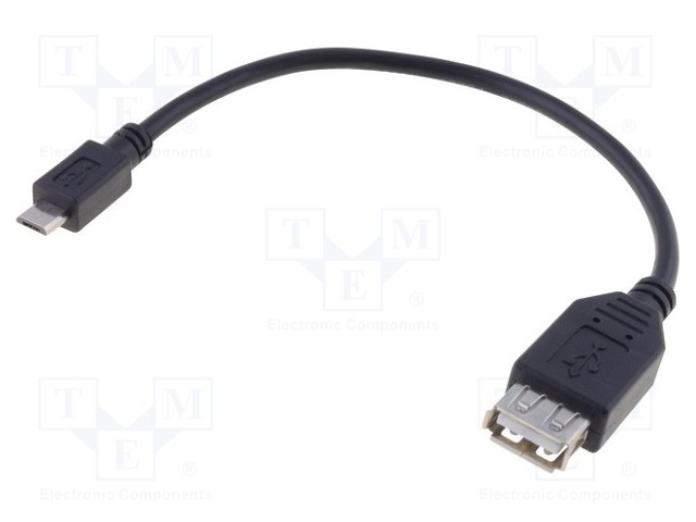KAAPELI - OTG,USB 2.0 - USB A RASIA,USB B MIKROPISTOKE - 0,2M - USB kaapelit ja adapterit - TCAB-311 - 1