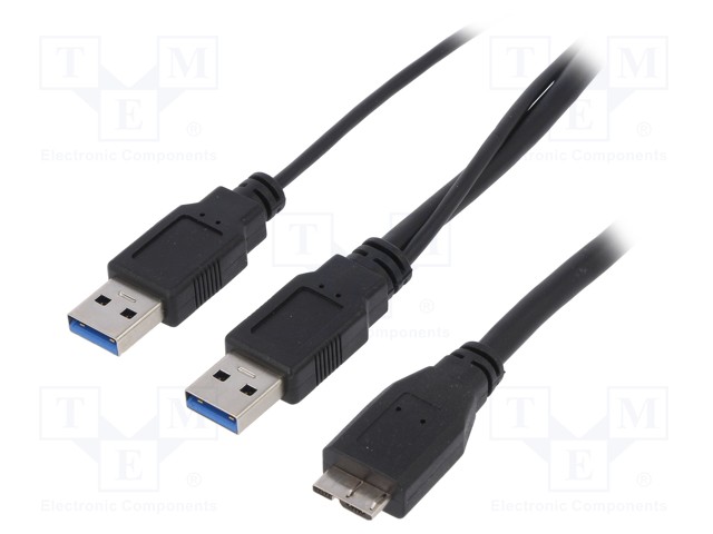 KAAPELI - USB 3.0 - USB A-PISTOKE X2,USB B MIKROPISTOKE - 0,6M - USB kaapelit ja adapterit - CU0071 - 1
