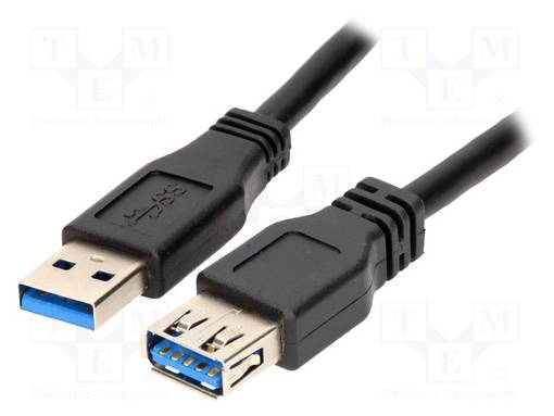 KAAPELI - USB 3.0 - USB A RASIA,USB A PISTOKE - NIKKELÖITY - 1M - USB kaapelit ja adapterit - CU0041 - 1