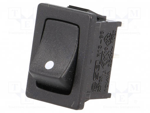 KEINUKYTKIN - SPST - AS: 2 - OFF-(ON) - 10A/250VAC - MUSTA - EI OLE - R13-66-AC - Keinukytkimet - RS1366FBB1 - 1