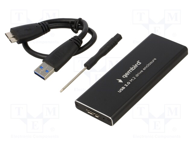 KIINTOLEVYJEN KOTELO: M.2 - USB 3.0 - ALUMIINI - MUSTA - Tietokonetarvikkeet - muut - EE2280-U3C-01 - 1