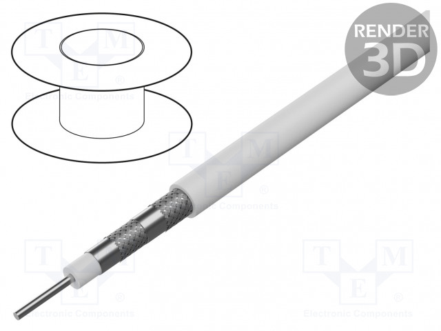 KOAKSIAALIKAAPELI - YKSISÄIKEINEN - CCS - PVC - VALKOINEN - Koaksiaalikaapelit - GOOBAY-49761 - 1