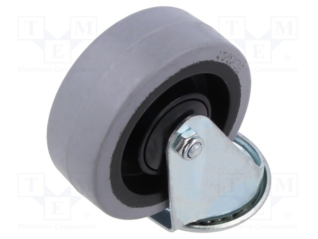 KULJETUSPYÖRÄ - Ø: 100MM - W: 36MM - H: 128MM - VÄÄNTÖ-150KG - KUMI - Kuljetuspyörät - KJE-POGES-100K1 - 1