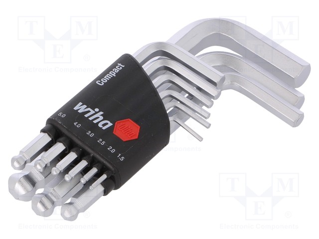 KUUSIOKOLOAVAINSARJA ,PYÖRISTETTY - KROMI-VANADIINITERÄS - Kuusiokolo- ja TORX avaimet - WIHA.40411 - 1