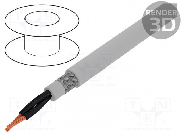 KYTKENTÄJOHTO - ÖLFLEX® 191 CY - 2X1MM2 - SUOJATTU,TINATTU KUPARIPUNOS - PVC - Suojatut moninapakaapelit - OL191CY-2X1 - 1