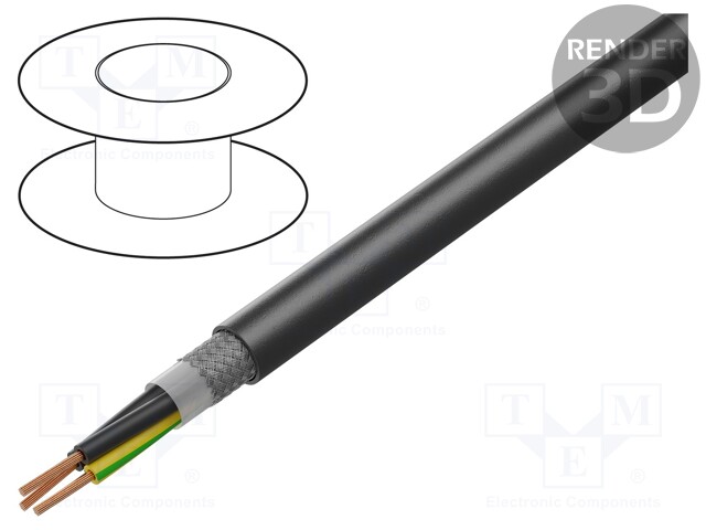 KYTKENTÄJOHTO - ÖLFLEX® ROBUST 215C - 3G1MM2 - MUSTA - 300V,500V - CPR: FCA - Suojatut moninapakaapelit - OL-RB-215C-3G1 - 1