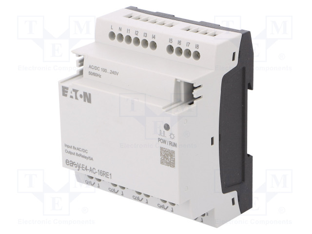 AUTOMATION MODULE: EXTENSION - IN: 4 - OUT: 8 - OUT 1: RELAY - 5A - EASYE4 - Ohjelmoitavat releet - EASY-E4-AC-16RE1 - 1