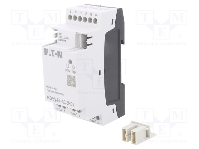 AUTOMATION MODULE: EXTENSION - IN: 4 - OUT: 8 - OUT 1: RELAY - 5A - EASYE4 - Ohjelmoitavat releet - EASY-E4-AC-8RE1 - 1