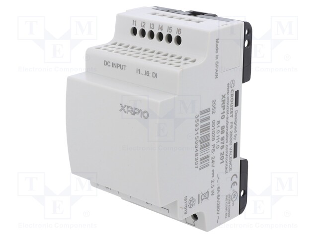 AUTOMATION MODULE: EXTENSION - IN: 6 - OUT: 4 - OUT 1: DIGITAL - IP20 - Ohjelmoitavat releet - CROUZET-88975201 - 1