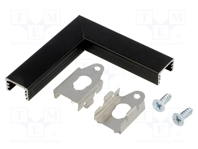 LIITIN 90° - MUSTA - ALUMIINI - SLIM8 - Profiilit LED nauhoille - TOP-89150021 - 1