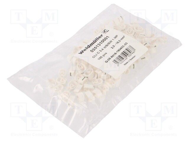 MERKIT - MERKINTÄ: 1 - 4÷10MM - PVC - VALKOINEN - -30÷80°C - CLI C - W: 7MM - Kaapeleiden merkintä - WM-0251310001 - 1