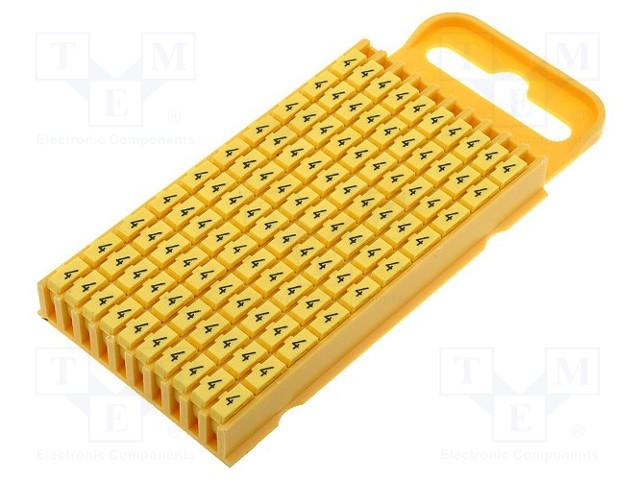 MERKIT - MERKINTÄ: 4 - 4,3÷5,3MM - POLYAMIDI - KELTAINEN - -40÷85°C - Kaapeleiden merkintä - WIC3-4-PA-YE-C1 - 1