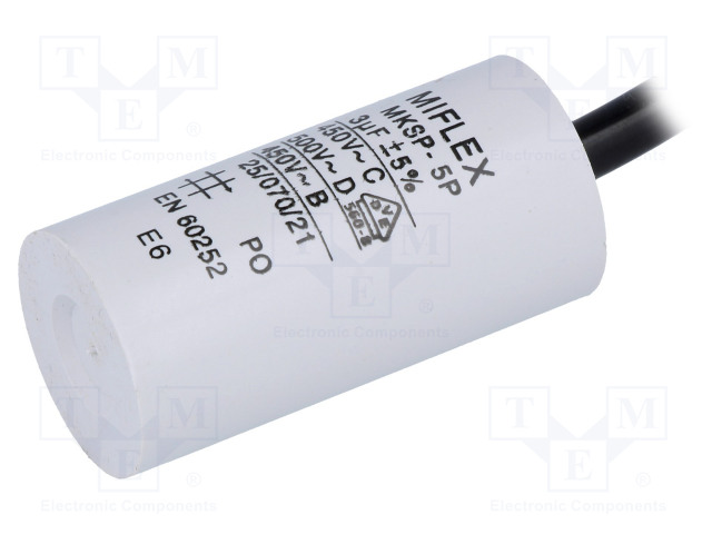 POLYPROPYLEENIKONDENSAATTORI - MOOTTOREIHIN, TYÖHÖN - 3UF - 450V - Moottorikondensaattorit - I150V530K-C1 - 1