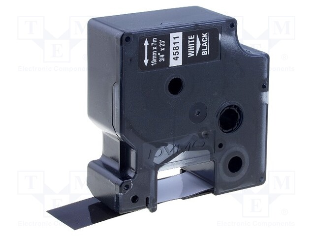 NAUHA - 19MM - 7M - MUSTA - MERKIN VÄRI: VALKEA - Tarratulostimet ja merkitsijät - DYMO.45811 - 1