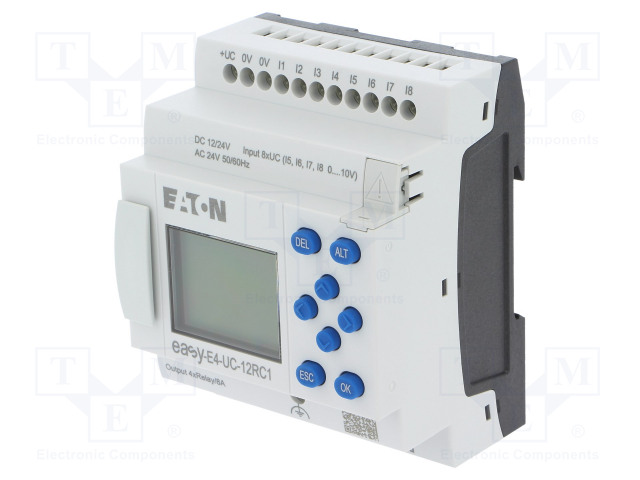 OHJELMOITAVA RELE - 8A - IN: 8 - ANALOG.-SYÖTÖT: 4 - ANALOG.LÄHTÖ: 0 - Ohjelmoitavat releet - EASY-E4-UC-12RC1 - 1