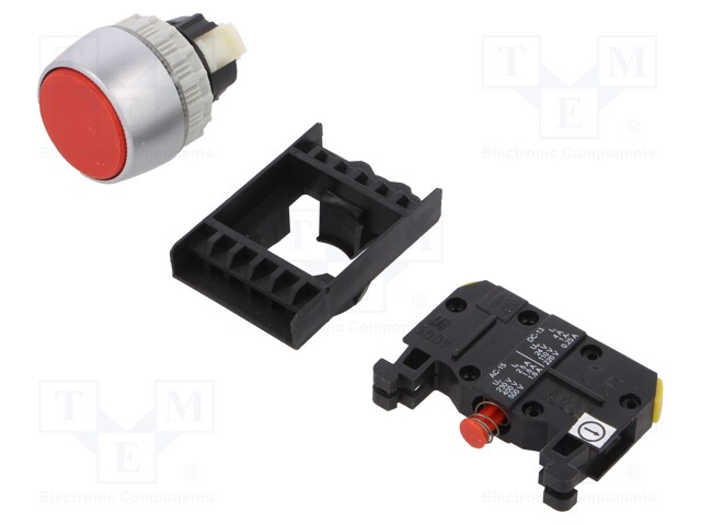 PAINOKYTKIN - 22MM - ASENNOT: 1 - NC - PUNAINEN - IP65 - ST22 - Taulukytkimet, standardi 22mm - ST22-KC-01 - 1