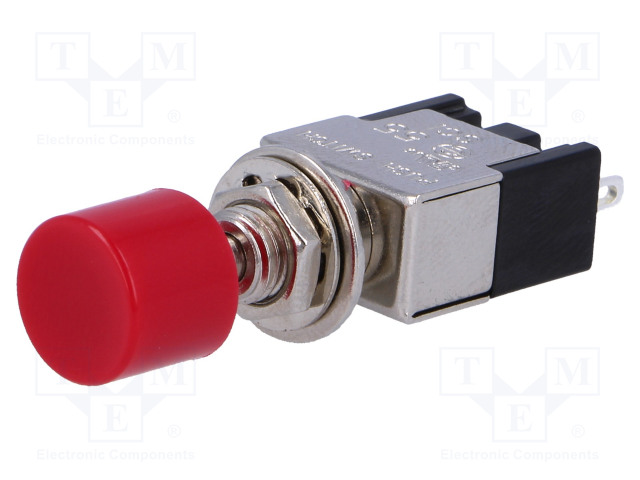 PAINOKYTKIN - AS: 2 - SPDT - 3A/250VAC - ON-(ON) - AUKKO: Ø6,2MM - Standardikytkimet - PSM106A1 - 1