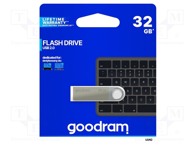PENDRIVE - USB 2.0 - 32GB - R: 20MB/S - W: 5MB/S - HOPEA - USB A - USB muistit - UUN2-0320S0R11 - 1