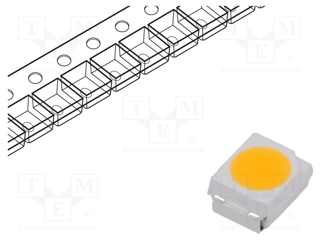LED - LÄMMIN VALKOINEN - SMD - 3528,PLCC2 - 7,5÷8,5LM - 120° - 20MA - Pintaliitos LED - WW-WRA30TS-U1 - 1
