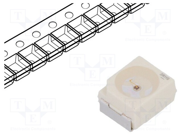 LED - PUNAINEN - SMD - 3528,PLCC2 - 380÷605MLM - 112÷180MCD - 1,8÷2,3VDC - Pintaliitos LED - LS-T676-R1S1-1 - 1