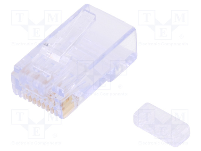 LIITIN: RJ45 - PISTOKE - 44915 - PIN: 8 - CAT: 6 - KULLATTU - 8P8C - JOHTOON - RJ liittimet - MX-44915-0001 - 1