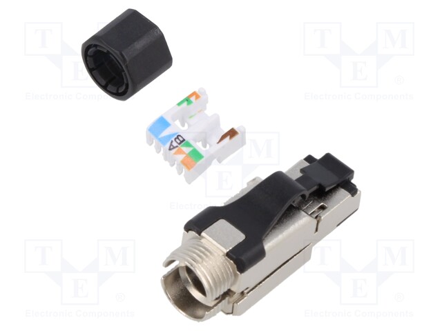 LIITIN: RJ45 - PISTOKE - PIN: 8 - CAT: 6 - SUOJATTU - 8P8C - JOHTOON - SUORA - RJ liittimet - SS-39300-001 - 1