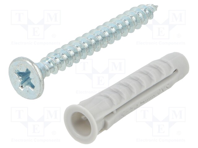 PLASTIC ANCHOR - WITH SCREW - 6X30 - SX - 50PCS - 6MM - Ruuvit - muut - FISCHER-70021 - 1