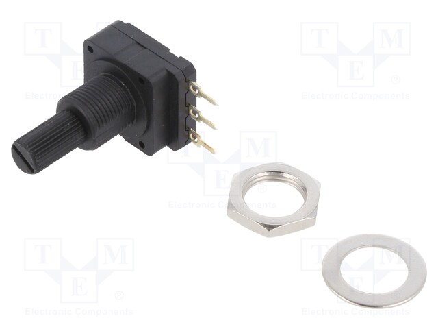 POTENTIOMETRI: AKSIAALINEN - 2,2KOHM - 200MW - THT - 6,25MM - MUOVI - MONO - Hiilipotentiometrit - PC16SH-2K2-P11 - 1