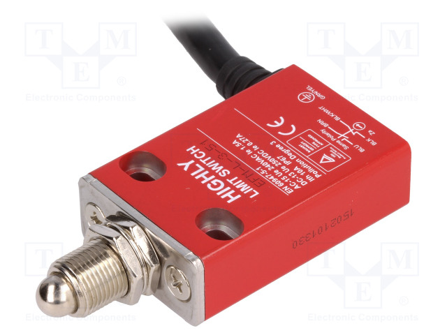 RAJAKYTKIN - Ø8MM KARA JA LISÄKIINNITYS - NO + NC - 5A - MAX.240VAC - Rajakytkimet - EFM-L-3-51 - 1