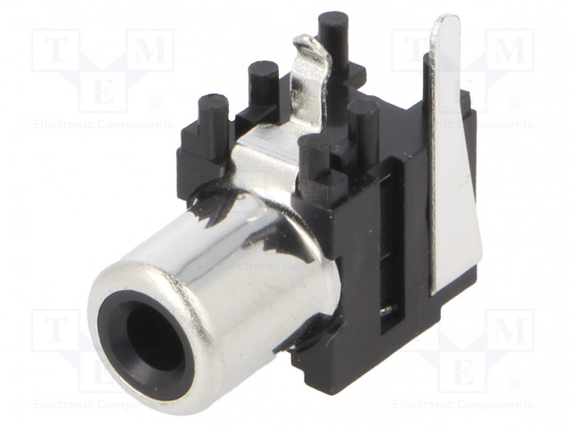 LIITIN: RCA - N LIITINAARAS - 90° KULMA - THT - NIKKELÖITY - RCA liittimet - FC68371 - 1